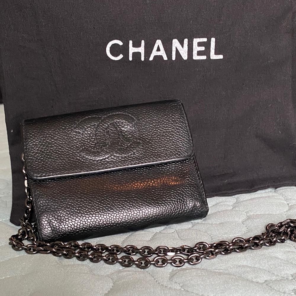 Chanel Textured Black Wallet